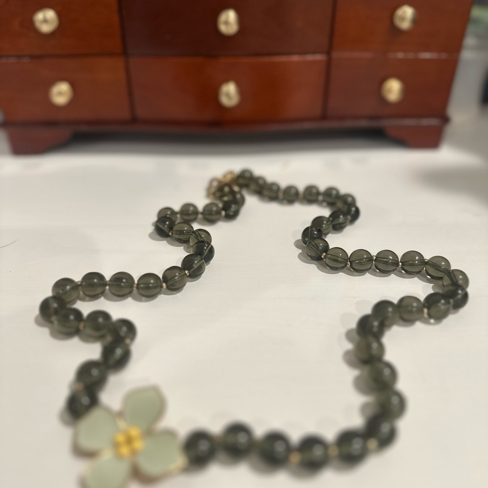 J Crew Floral Glass Beaded Necklace